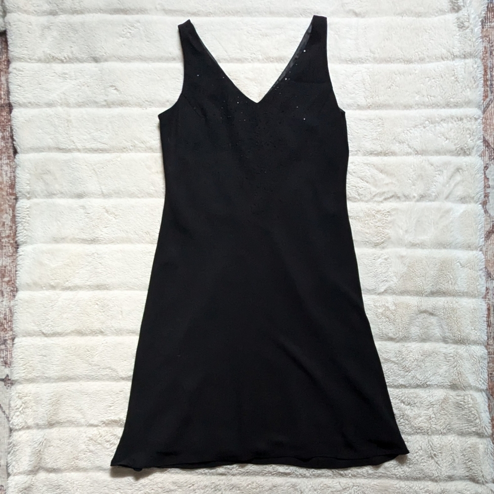 Vintage Jones New York Black Sparkly Dress Womens | EUC